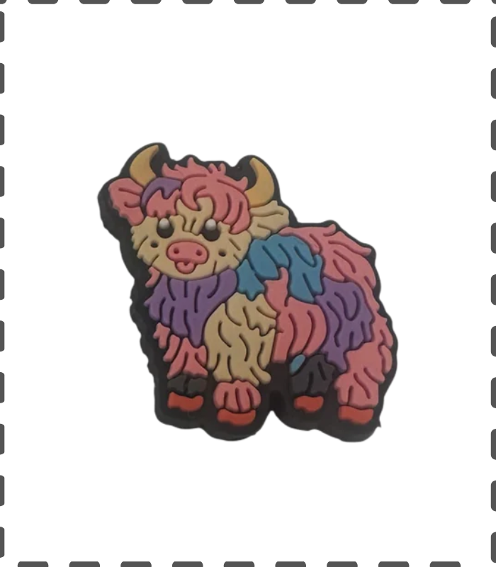 Motivperle Regenbogen langhaar Rind