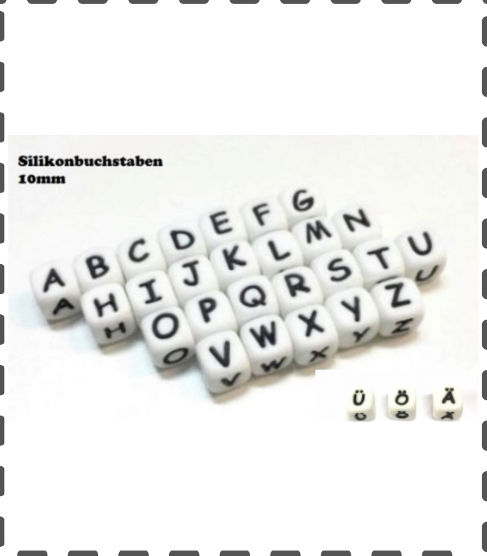 Silikon Buchstabenwürfel 10mm 100 Stück gemischt nach Zufallsprinzip