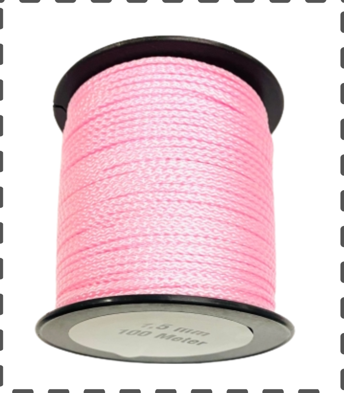 Fädelschnur 100 Meter PP Schnur 1,5mm babyrosa
