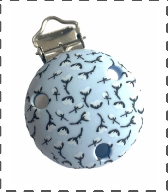Sommerspecial Clip blau mit weissen Blumen