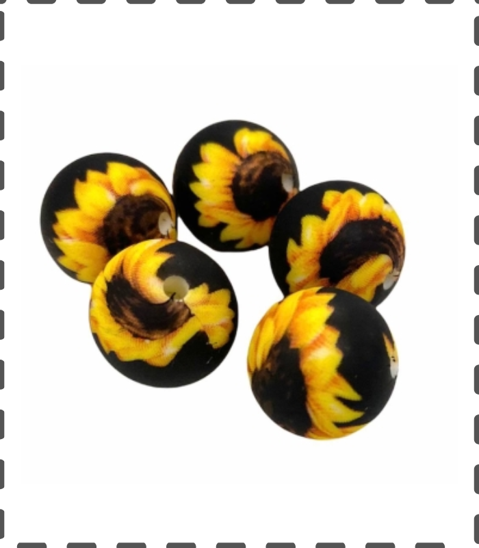 Silikonperlen Sonnenblume Perlen 15mm