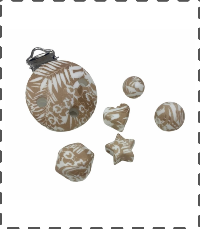 Sonderclip Clip Blumen weiss/caramel