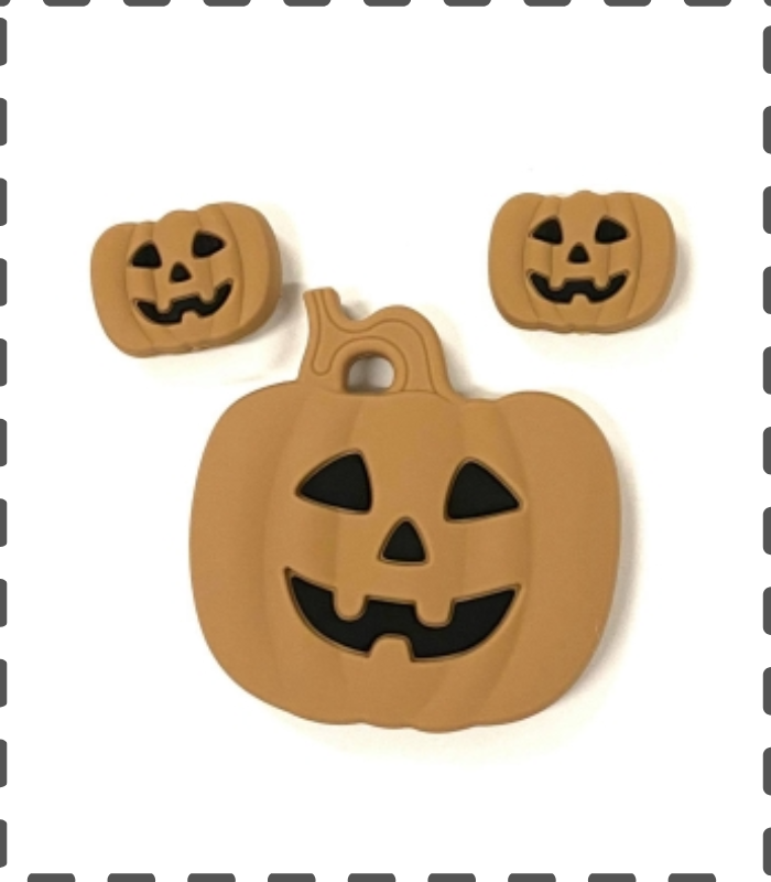 Halloweenset caramel (1 Anhänger und 2 Motivperlen)