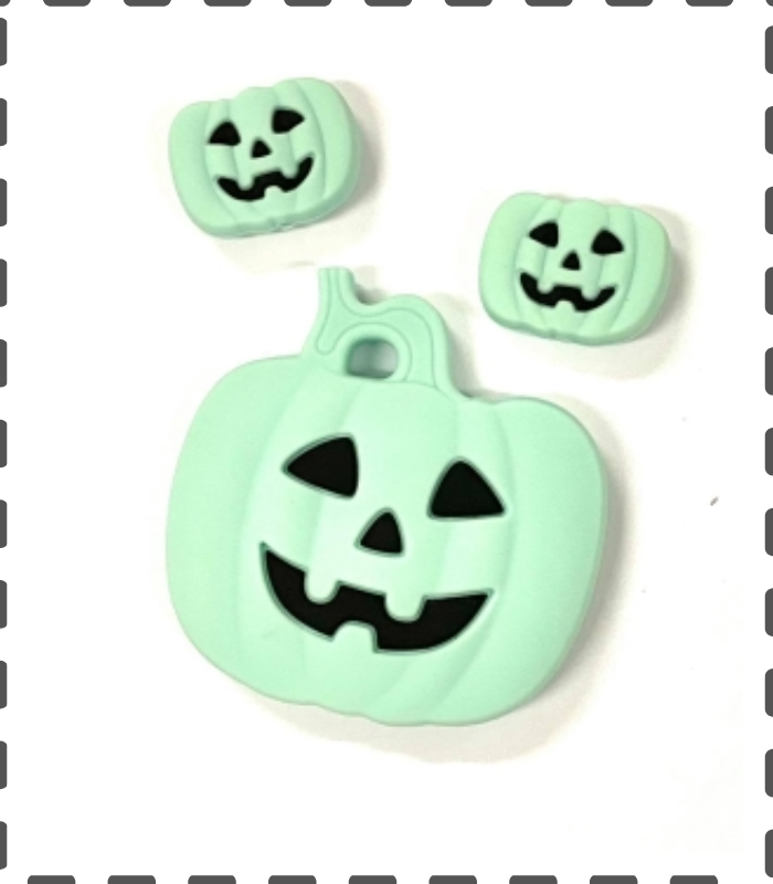 Halloweenset mint (1 Anhänger und 2 Motivperlen)