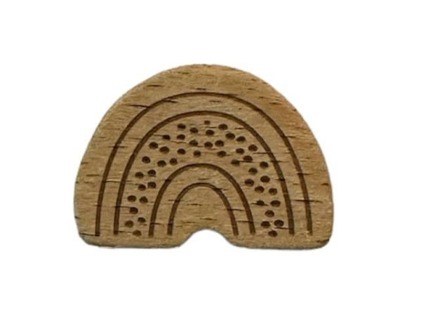 Naturholz Buche Regenbogen mit Punkten 2x2.5cm
