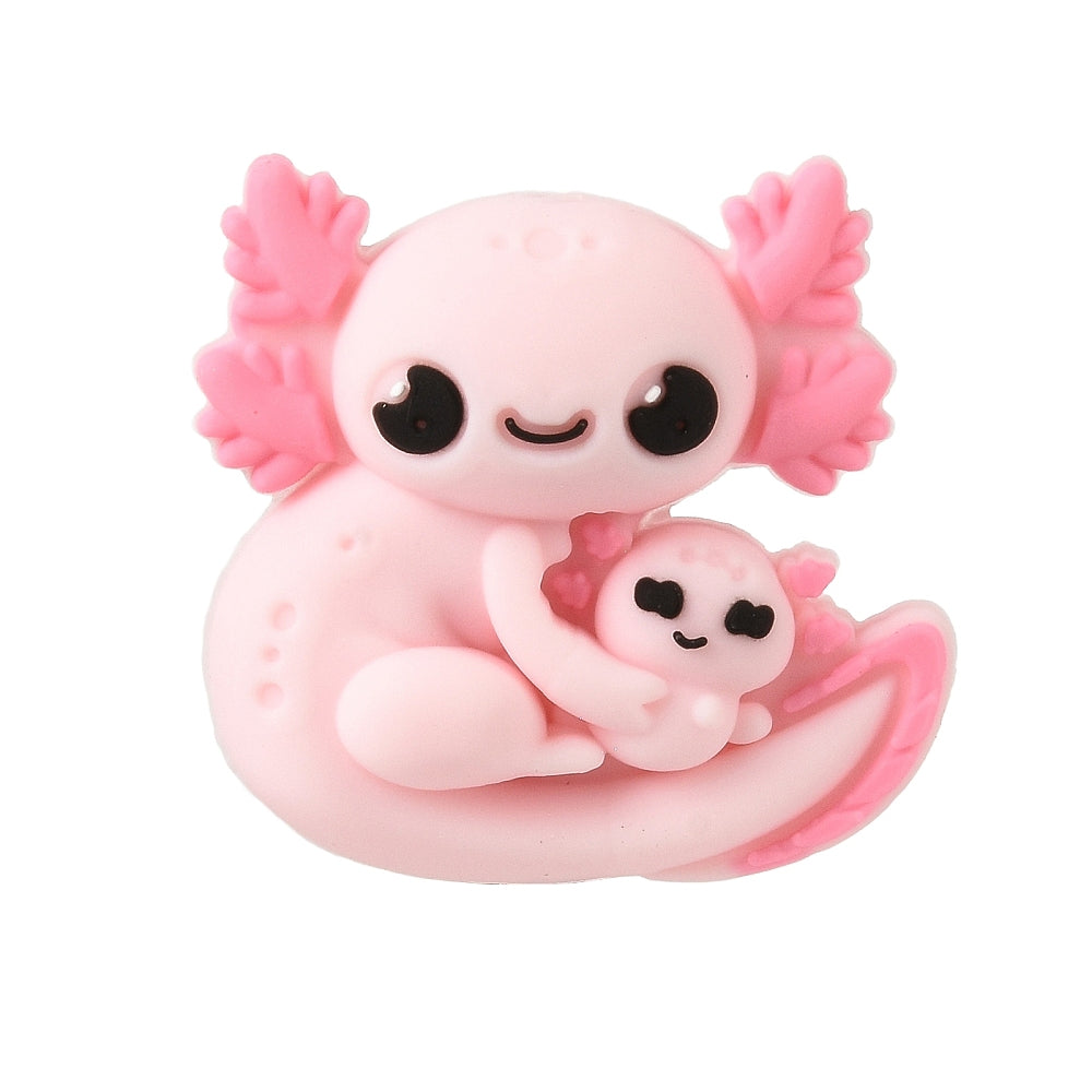 Motivperle 3D Axolotl mit Baby