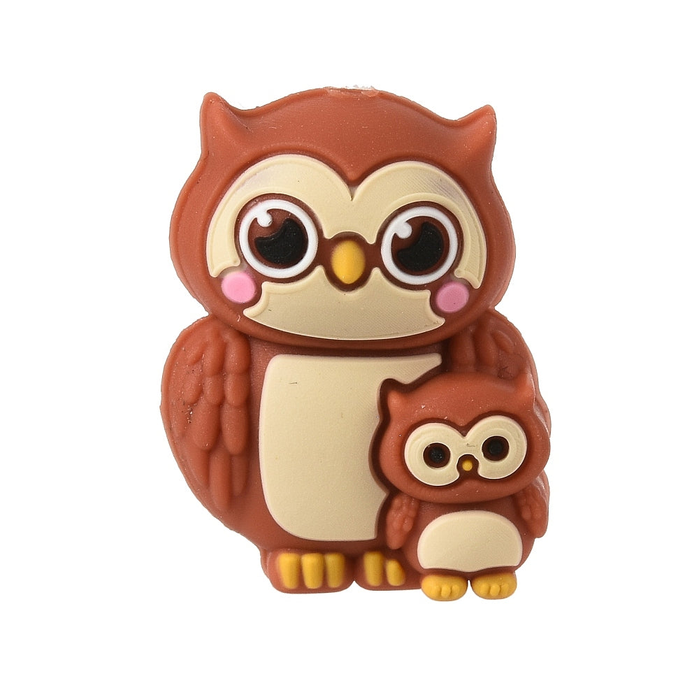 Motivperle 3D Eule mit Baby