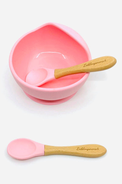 Essschüsselchen mit Löffeli Lieblingsmensch rosa