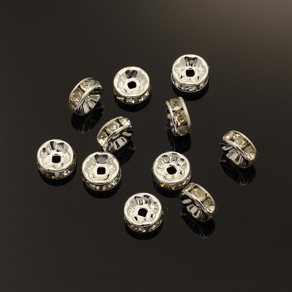 10 Glitzerrondellen als Engelskronen 8mm
