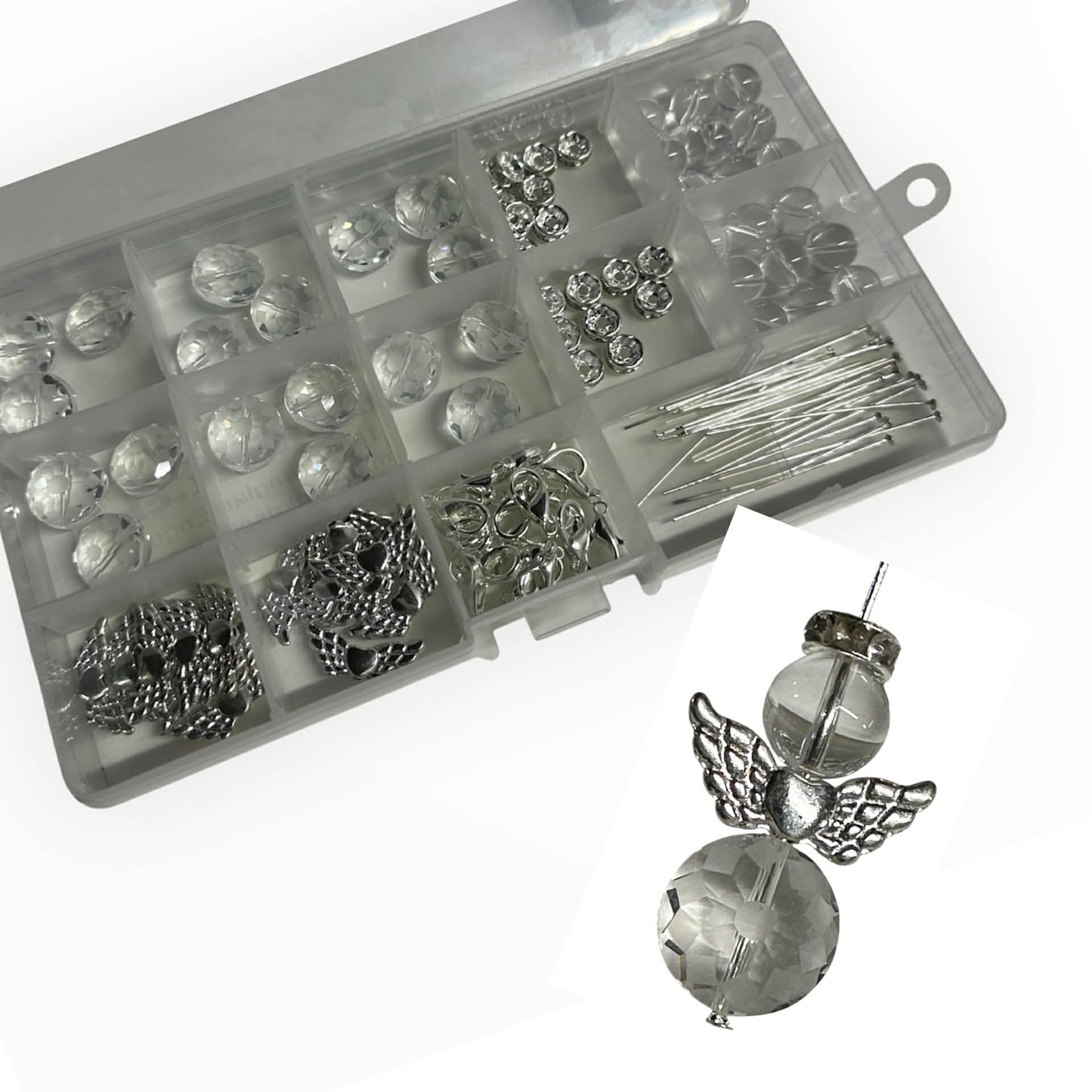 18 bedampfe Glasengel mit Bergkristallköpfen Engel Bestseller(B15)