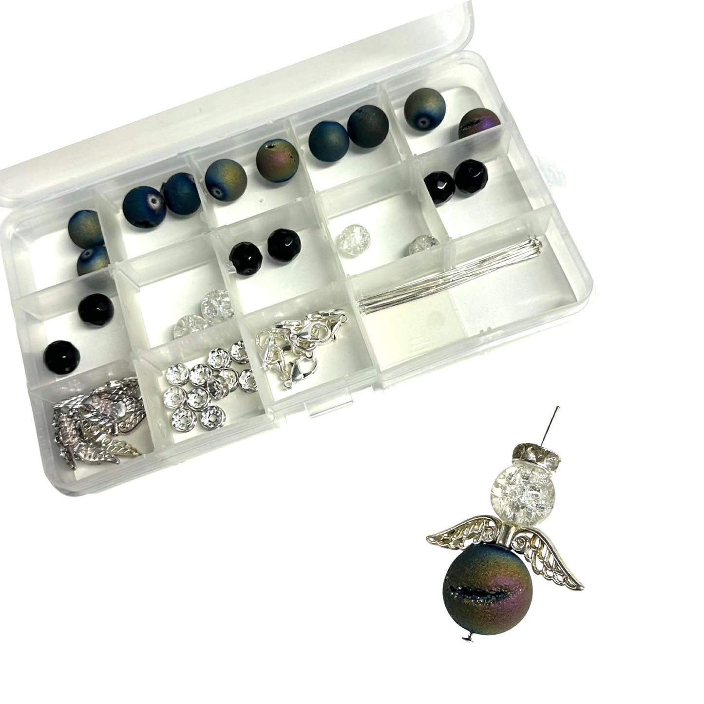 10 Dizzi Achat mit Glitzer Engeli (B21)