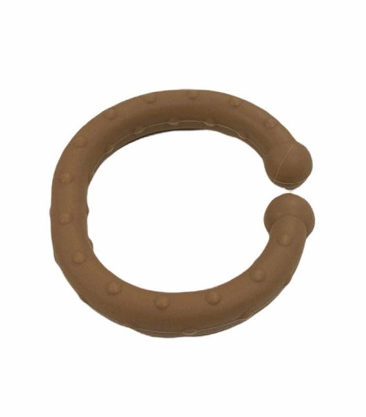 Befestigungsring aus Silikon mit Noppen caramel