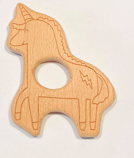 Naturholz Einhorn Durchmesser Buche 9x8cm