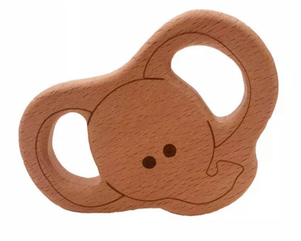 Naturholz Doppelloch Elefantenkopf Buche Durchmesser 6.7x8.6cm