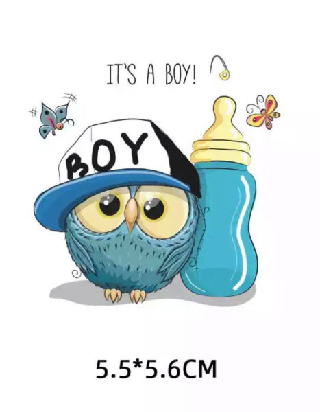 Bügelbild Eule Boy medium
