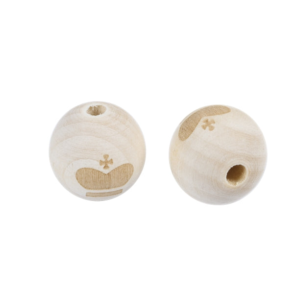 1 Perle 2cm Ahorn mit Krone