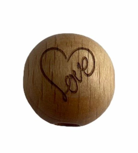 Naturholzperle Buche Herz Love 16mm by Raheli1