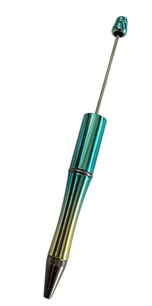 Kugelschreiber zum beperlen blau-gold Metallic