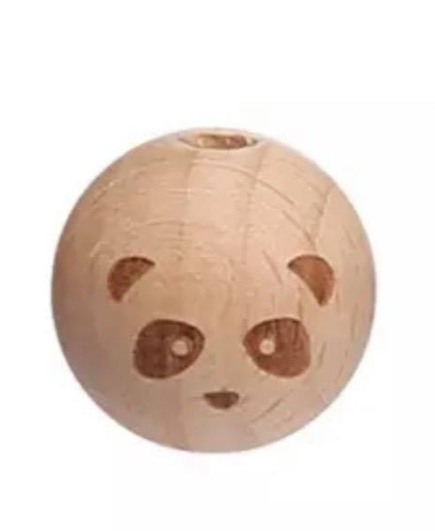Naturholzperle Buche Panda 16mm Durchmesser