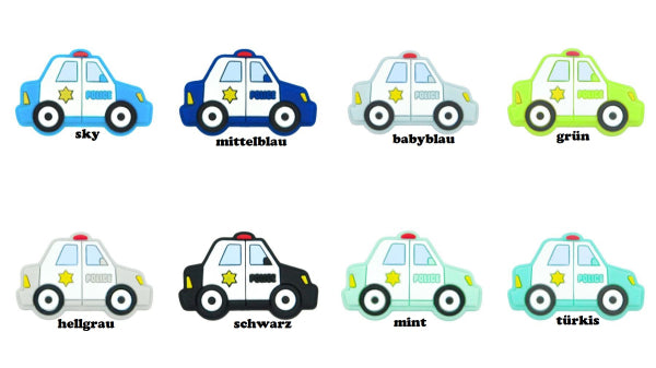 Motivperle Polizeiauto