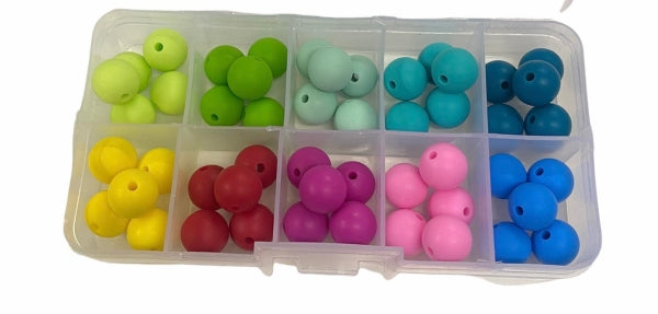 Mini Starterset runde Perlen in 10 Farben Regenbogen