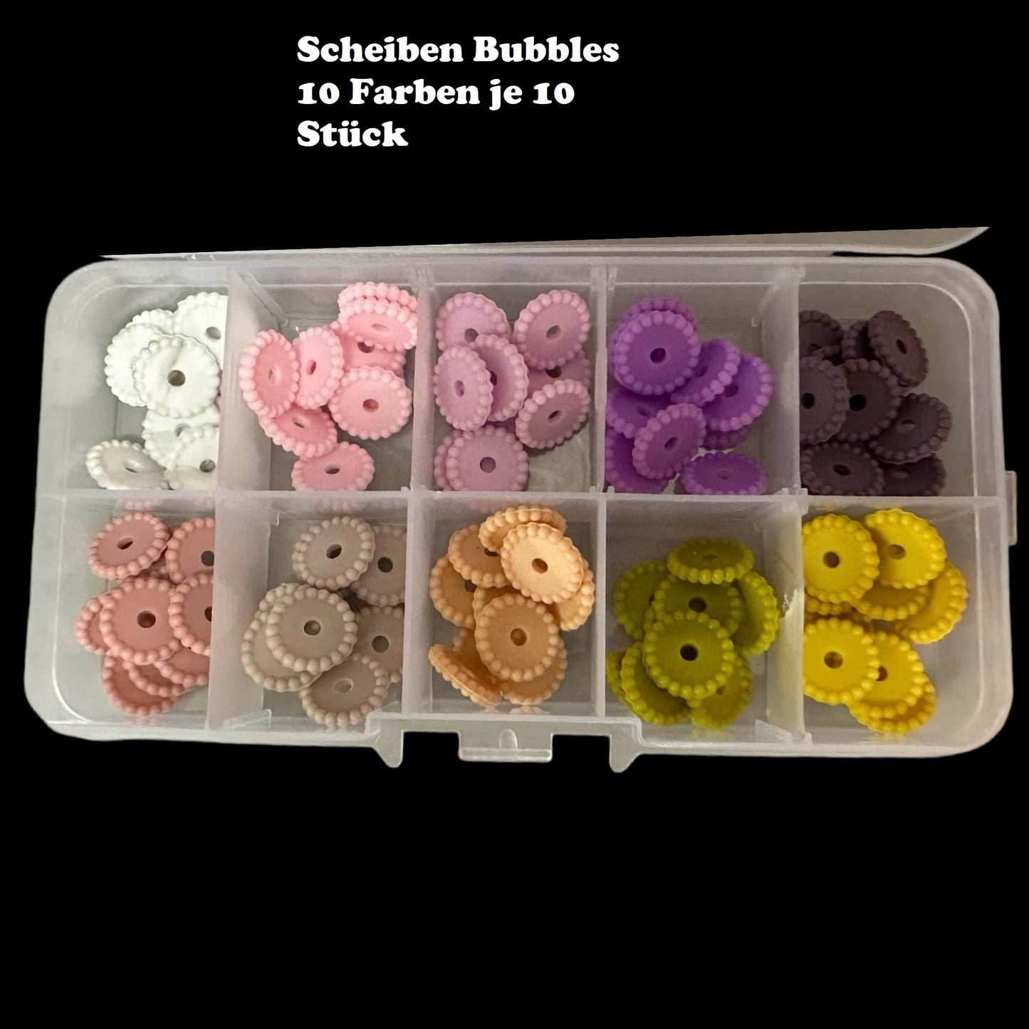 Silikonperlen Scheiben Bubbles rosa-lila
