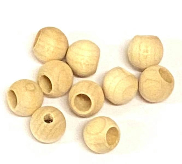 10 Naturholz Sicherheitsperlen 12mm