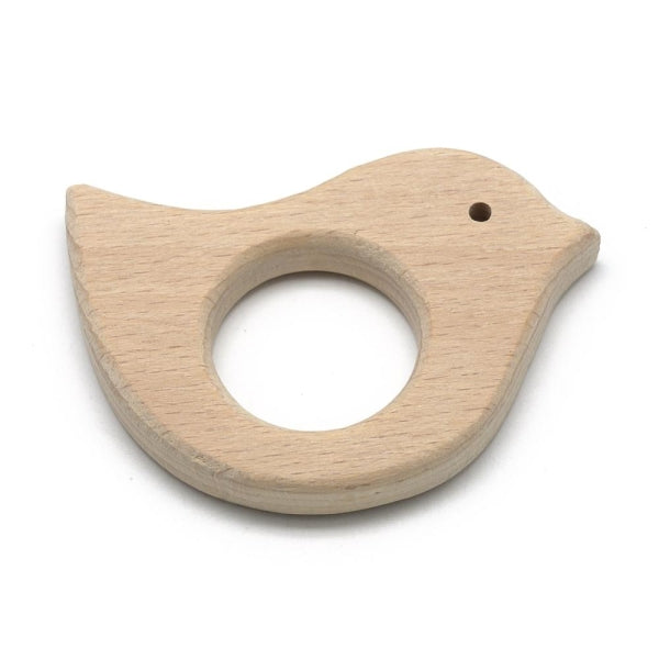 Naturholz Spatz 7x6cm Buche rundes Loch