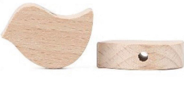Naturholzperle Spatz aus Buche 29x18.5mm