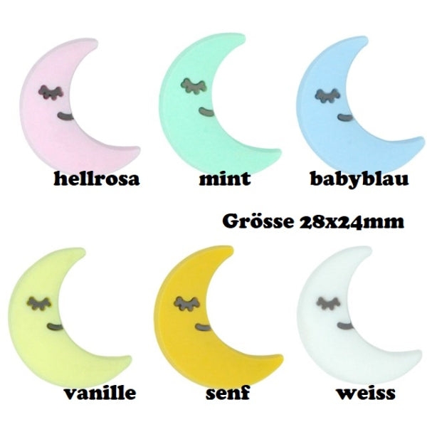 Motivperle Mond mit Gesicht