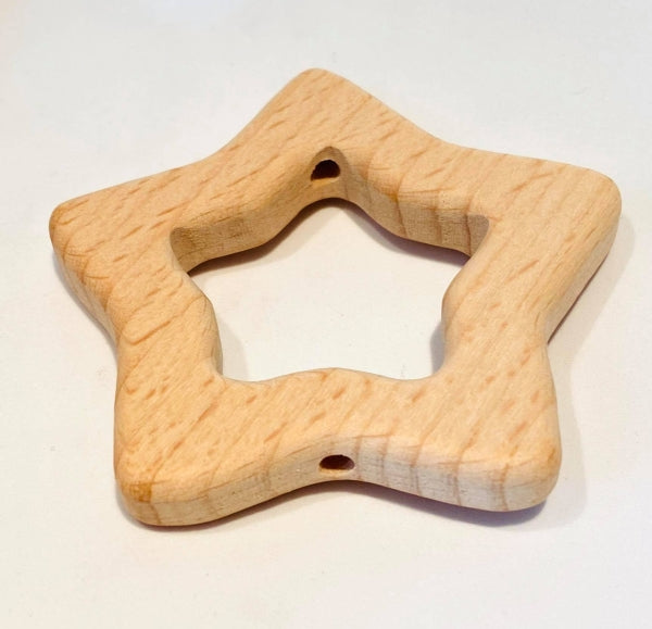 Naturholz Sternring 7.3cm mit Lochung