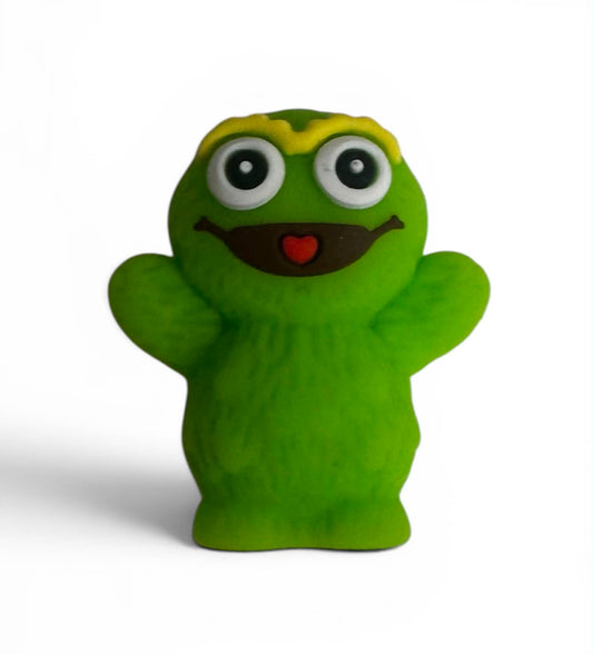 Motivperle 3D Silikon Krümelmonster grün
