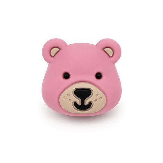 Motivperle 3D Silikon Bärenkopf blush