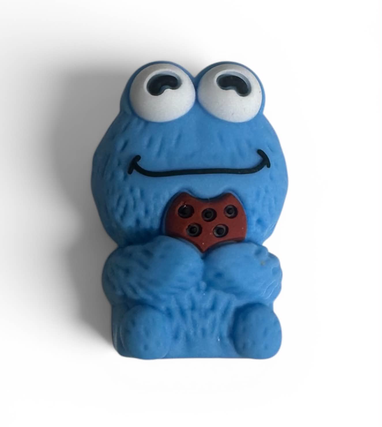 Motivperle 3D Silikon Krümelmonster blau