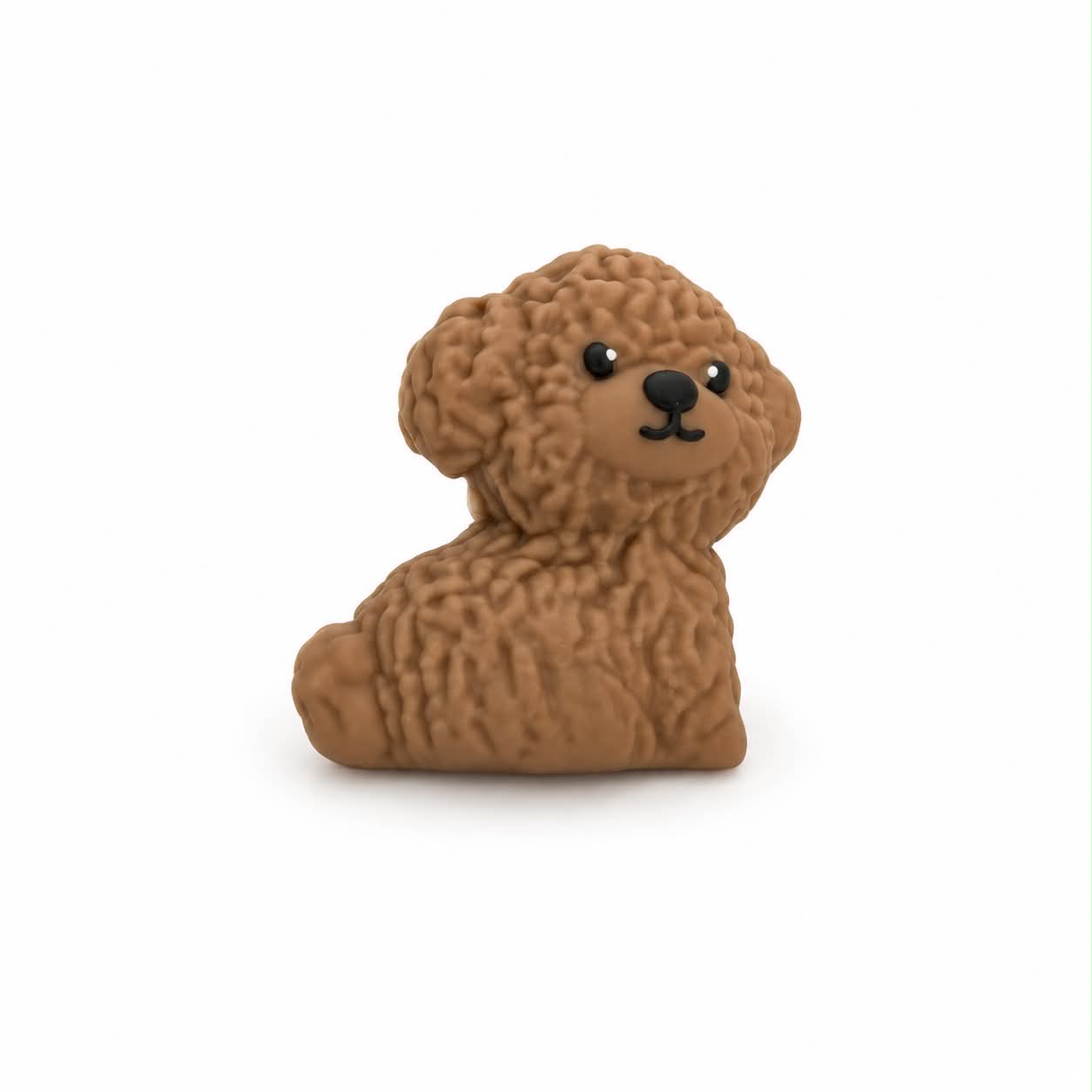 Motivperle 3D Silikon flauschiger Hund caramel