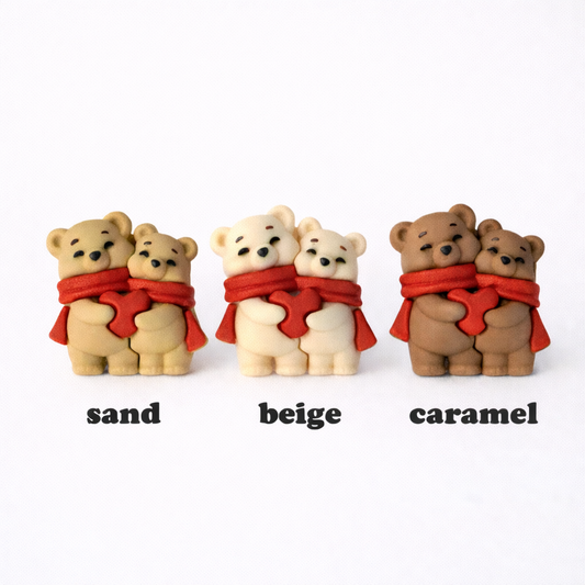 3D Motivperle Silikon Bärenpaar