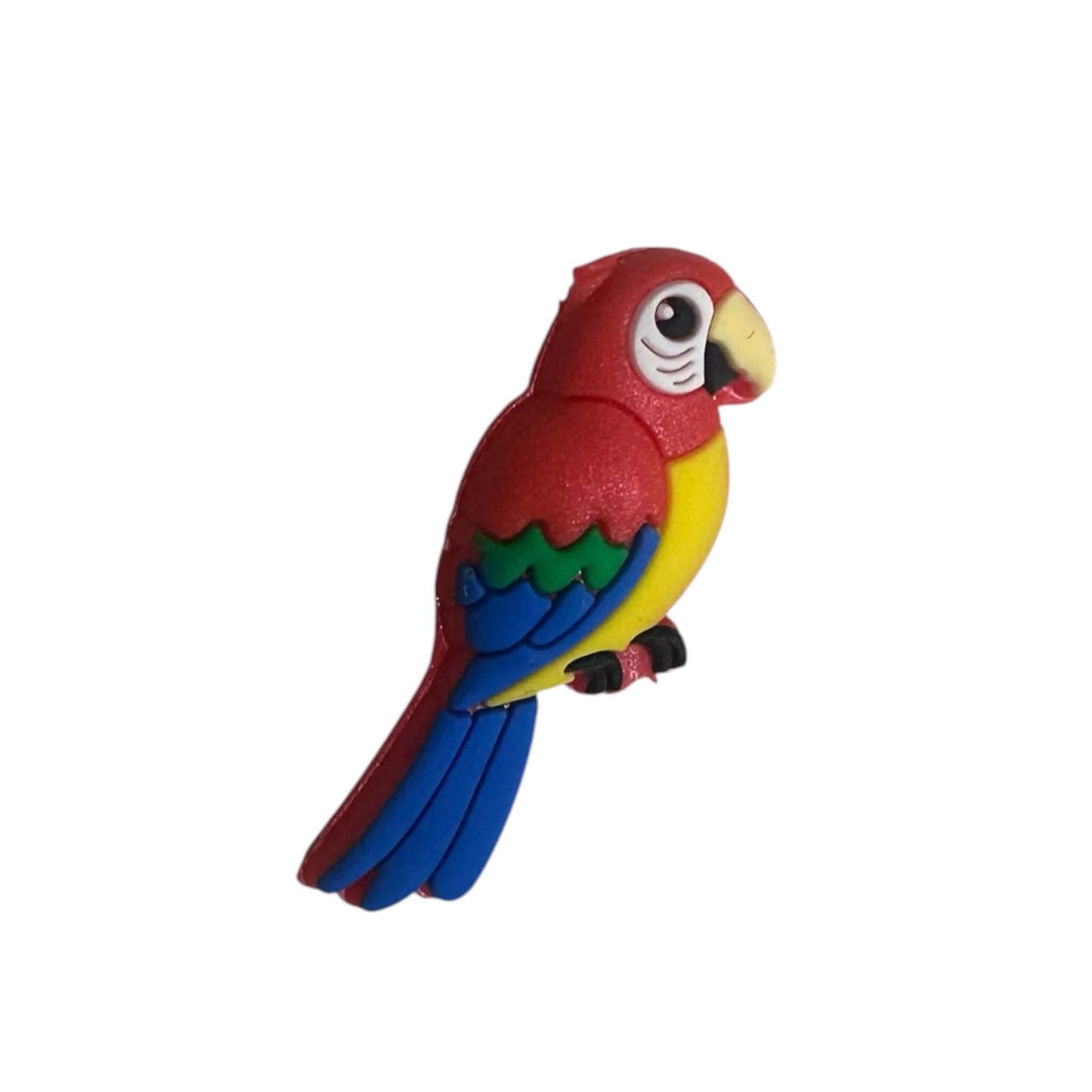 Motivperle 3D Silikon Papagei rot