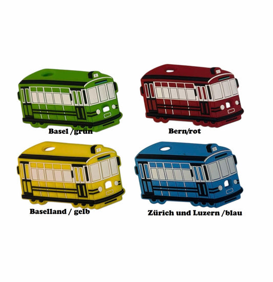 Anhänger mehrfarbig Tram Drämmli in 4 Farben