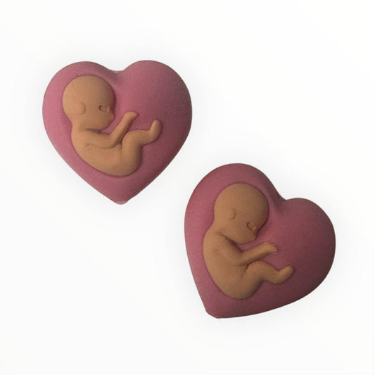Motivperle 3D Herz mit Baby