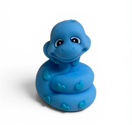 Motivperle 3D Silikon blaue verliebte Schlange