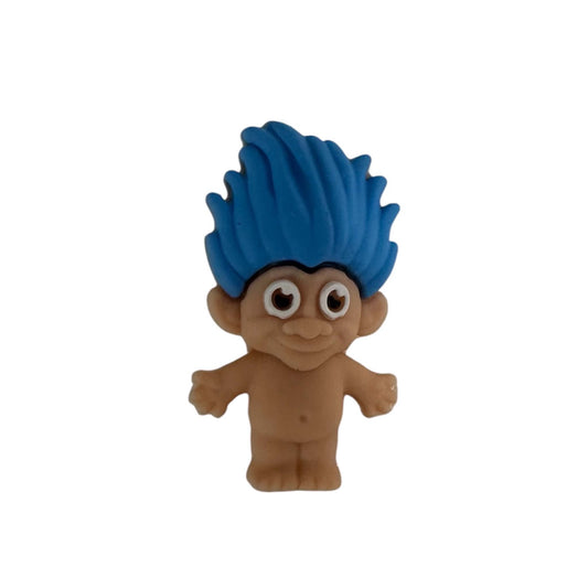 Motivperle 3D Silikon Troll mit blauem Haar