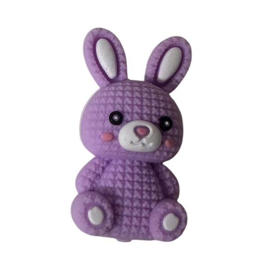 Motivperle Silikon 3D Strickhäsli flieder