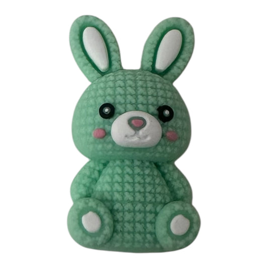 Motivperle Silikon 3D Strickhäsli mint