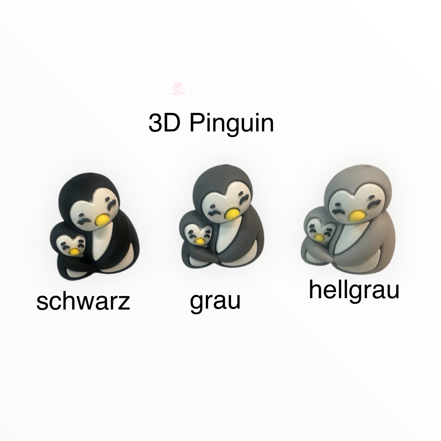 3D Motivperle Pinguin mit Baby in 3 Farben