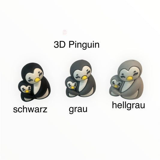 3D Motivperle Pinguin mit Baby in 3 Farben