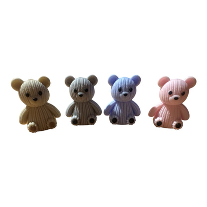 3D Silikon Motivperle Strickteddy Bär in 8 Farben