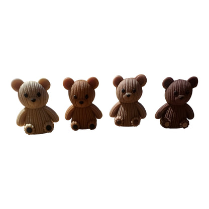 3D Silikon Motivperle Strickteddy Bär in 8 Farben