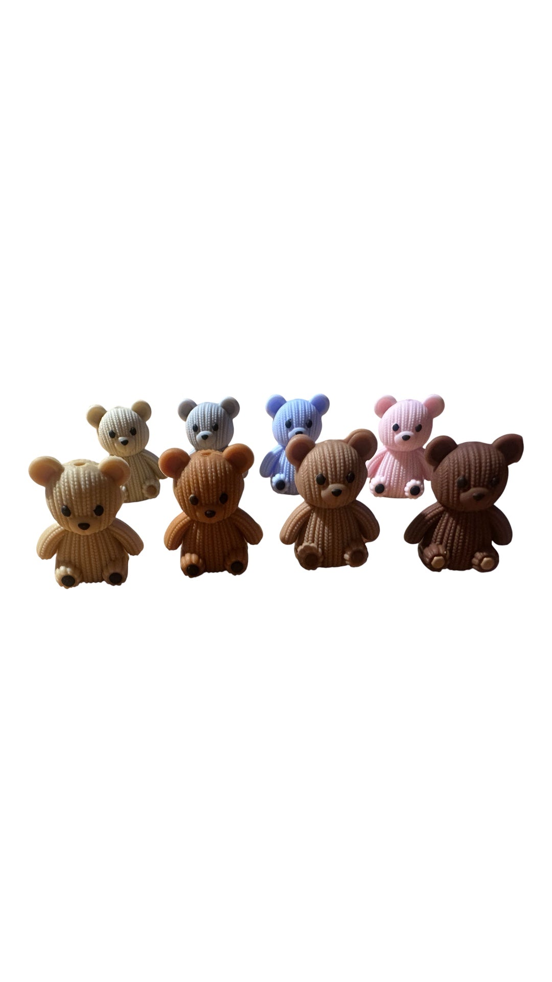 3D Silikon Motivperle Strickteddy Bär in 8 Farben