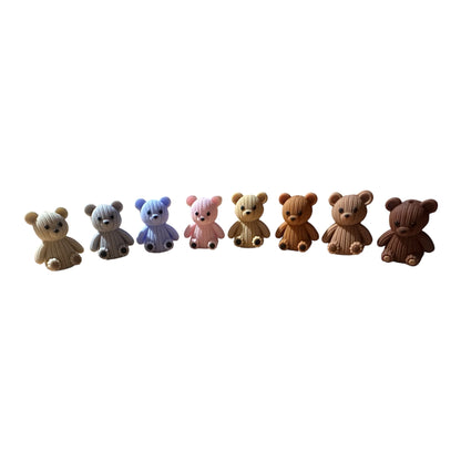 3D Silikon Motivperle Strickteddy Bär in 8 Farben