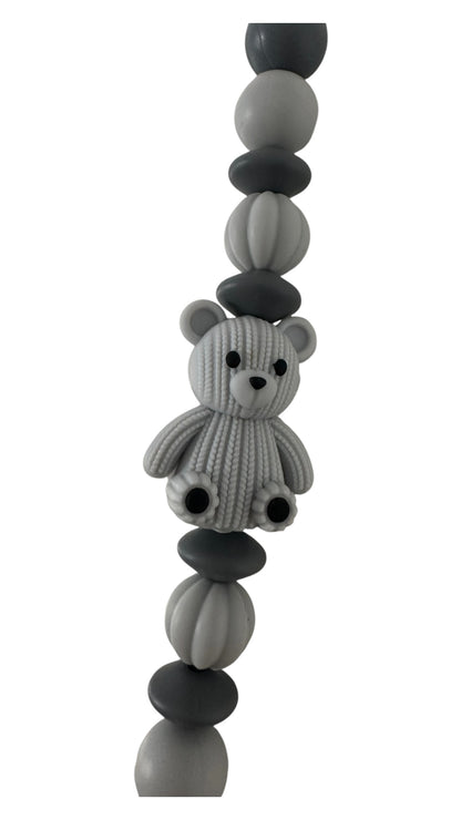 3D Silikon Motivperle Strickteddy Bär in 8 Farben